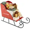 CostwayPanier Traîneau de Noël en Métal Traîneau de Rangement pour Cad...