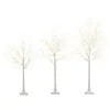 Costway3 Arbres de Bouleau Illuminés Arbres de Noël Artificiels Pré-Éc...