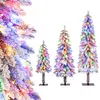 CostwayLot de 3 Arbres de Noël Pré-Éclairés de 90/120/150cm avec 115+2...