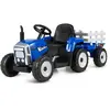 CostwayTracteur Electrique avec Remorque pour Enfants 3 Vitesses Lumiè...