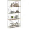 CostwayBibliothèque 5 Niveaux avec Rayonnages Ouverts Étagère Haute Au...