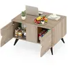 CostwayTable Basse avec Rangement Table d'Appoint Style Ferme avec Com...