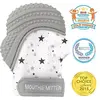 Mouthie Mitten Moufle mitaine de dentition en silicone Peut être utilisé jusqu'à l'âge de 12 mois, Gris