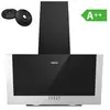 CIARRA Hotte Inclinée 60cm - 370m³/h Classe A++ - 2pcs Filtres à charb...