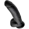 Gode avec Testicules 22,9 cm King Cock Noir