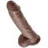 Gode avec Testicules 25,4 cm King Cock Marron