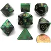 Chessex Says: CHX26439 Gemini Nut Set: Black-Green/Gold (7)