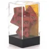 7 dés pour JDR Chessex - Granit - Orange et noir