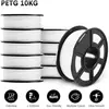 SUNLU PETG Filament pour imprimante 3D, 1,75mm, Blanc,10 KG