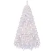 CostwaySapin de Noël Artificiel Blanc Pré-Éclairé à Feuilles en PVC 18...