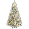 Costway183 cm Sapin de Noël Artificiel Enneigé avec Éclairage LED Arbr...