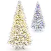 Costway210 CM Sapin de Noël Artificiel PE Floqué Pré-Illuminé 270 LED ...