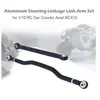 Ensemble de bras de liaison de liaison de direction en aluminium pour voitures axiales scx10 1/10 rc rock crawler noir