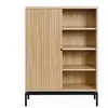HOMIFAB Bibliothèque 1 porte 4 niches effet bois 80 cm - talia Talia