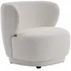 HOMIFAB Fauteuil en tissu bouclette écru - Ester