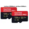 Lot de 2 Micro SD SanDisk Extreme Pro Carte Mémoire microSDXC 128Go 12...