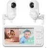 Momcozy Babyphone avec 2 caméras de 5,5" 1080P Full HD, Moniteur bébé ...