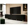 BB-LOISIR Meuble tv 200x53x40 cm Noir palace meuble Hi-fi luxueux sideboeard commode sur pied