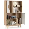 GOPLUS Bibliotheque 4 étagères ouvertes et 2 cabinets 80X24X119,5cm