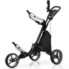 COSTWAY Chariot de Golf Pliable à 6 Roues Sangle Elastique,Porte-paras...