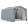 COSTWAY Abri Voiture Tente de Stockage 2,9 x 4,9 x 2,45m en Acier Galvanisé Porte Zippée Conception Imperméable pour SUV, Bateau