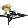 COSTWAY Giantex Table Murale Rabattable en Bois de Pin 80 x 60 x 43 cm, Noir