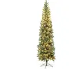 GOPLUS Sapin de Noël Moitié 210 cm,450 Branche PVC 150 Lumières,Arbre ...