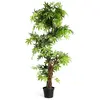 RELAX4LIFE Bonsai Artificiel 160 CM - Décoration Intérieur/Extérieur - Plante Artificielle en Pot - Tronc en Bois & Feuille