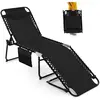 COSTWAY Chaise Longue Pliante avec Appuie-tête Amovible Dossier Réglab...