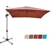 COSTWAY Parasol Déporté Carré 3M avec Base en Croix Poteau en Aluminiu...