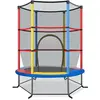 COSTWAY Trampoline Enfants Ø165×1,65H CM-Filet de Sécurité-Porte Zipée...