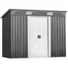 Abri de Jardin en Métal - COSTWAY - 238x131x181cm - 2 Portes Coulissan...