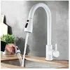 Mitigeur de Cuisine avec Douchette blanc Extensible,Robinet Cuisine Ro...