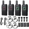 Retevis RT618 Talkie Walkie avec Casque, Mini PMR446 Radio, Double PTT Longue Portée Radio Bidirectionnelle 16CH VOX(4 Pièces)
