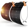 DOKIO 2PC Panneau Solaire Souple 100W 12V (200W) Monocristallin Semi-F...