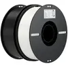 Creality Ender-PLA Filament Value Pack (Blanc+Noir), 2KG Bobine Filame...