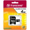 Transcend 4 Go Carte mémoire microSDHC Classe 4 avec adaptateur TS4GUSDHC4