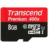 Transcend Carte Mémoire microSDXC 8 Go Classe 10 UHS-I 400x (Premium) TS8GUSDU1