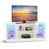 Clipop - Meuble tv moderne avec éclairage led rvb, avec 8 étagères de ...