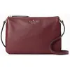 Kate Spade - Pochette à bandoulière en Cuir Jackson bordeaux - 25x17,5...