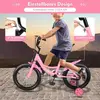 OUKANING Vélo enfant - 16 pouces - ROSE - pour 5 - 8 ans - pour 106 - 135 cm