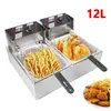 OUKANING Friteuse Electrique 12L Double Cylindre - Friteuse 5KW en Ac...