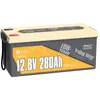 PowerQueen Batterie Lithium 12V280Ah LiFePO4 pour camping-cars BMS200A Protection de Froid  système solaire, bateau