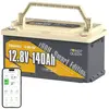 Power Queen 12V140Ah Batterie au lithium Bluetooth,150A BMS sous le sè...