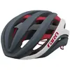 Giro Aether Spherical Casque. Homme, Gris Mat/Blanc/Rouge, S