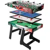 Table multi-jeux 4 en 1 HLC - perche télescopique - billard, foot, ping-pong, hockey glisse - interaction parent-enfant