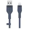 Cbl Silicone USB-A LTG 1M bleu Belkin Cbl Silicone USB-A LTG