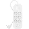 Belkin multiprise parafoudre - 6 prises - 1 port USB-C + 1 port USB-A