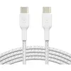 Câble Belkin tressé en PVC 1x2 1m USB-C vers USB-C blanc - Recharge rapide