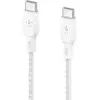 1X2 BELKIN BRAIDED PVC CABLE 2M USB-C-USB-C WH. CAB004BT2MWH2PK